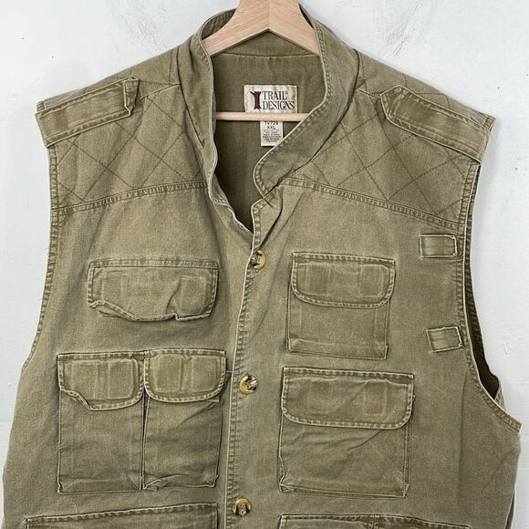 Trail Designs TV726 Fishing Sport Hunting Photography Vest Men’s Green 2X - Picture 2 of 14